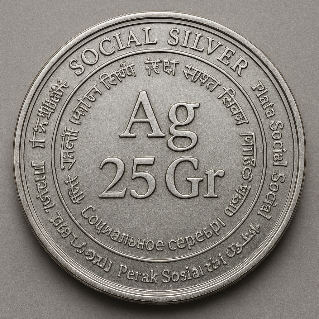 dorso moneda plata social